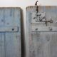 Pair of blue oak shutters