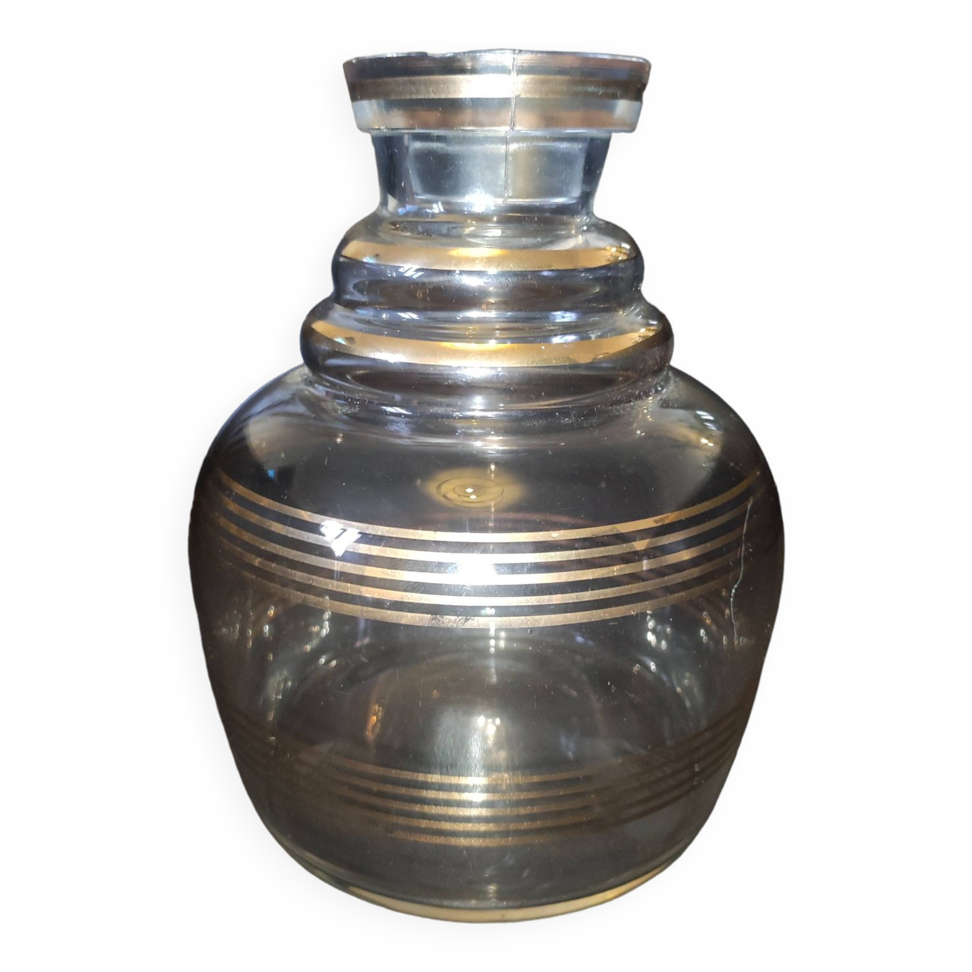 Vintage gold striped decanter