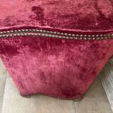 19th century Napoleon III chest, wood and red velvet