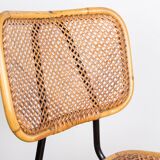 Vintage rattan and metal chair by Dirk Van Sliedrecht for Rohé Noordwolde 1950.