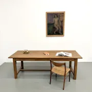 Solid oak farmhouse table, 1970s