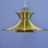 Lampe suspendue danoise en laiton, années 1970