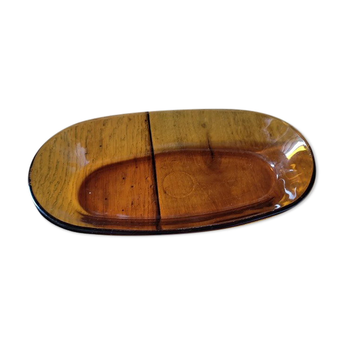 Ravier amber glass container