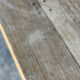 Farm table in solid oak - white patinated legs and its bench.