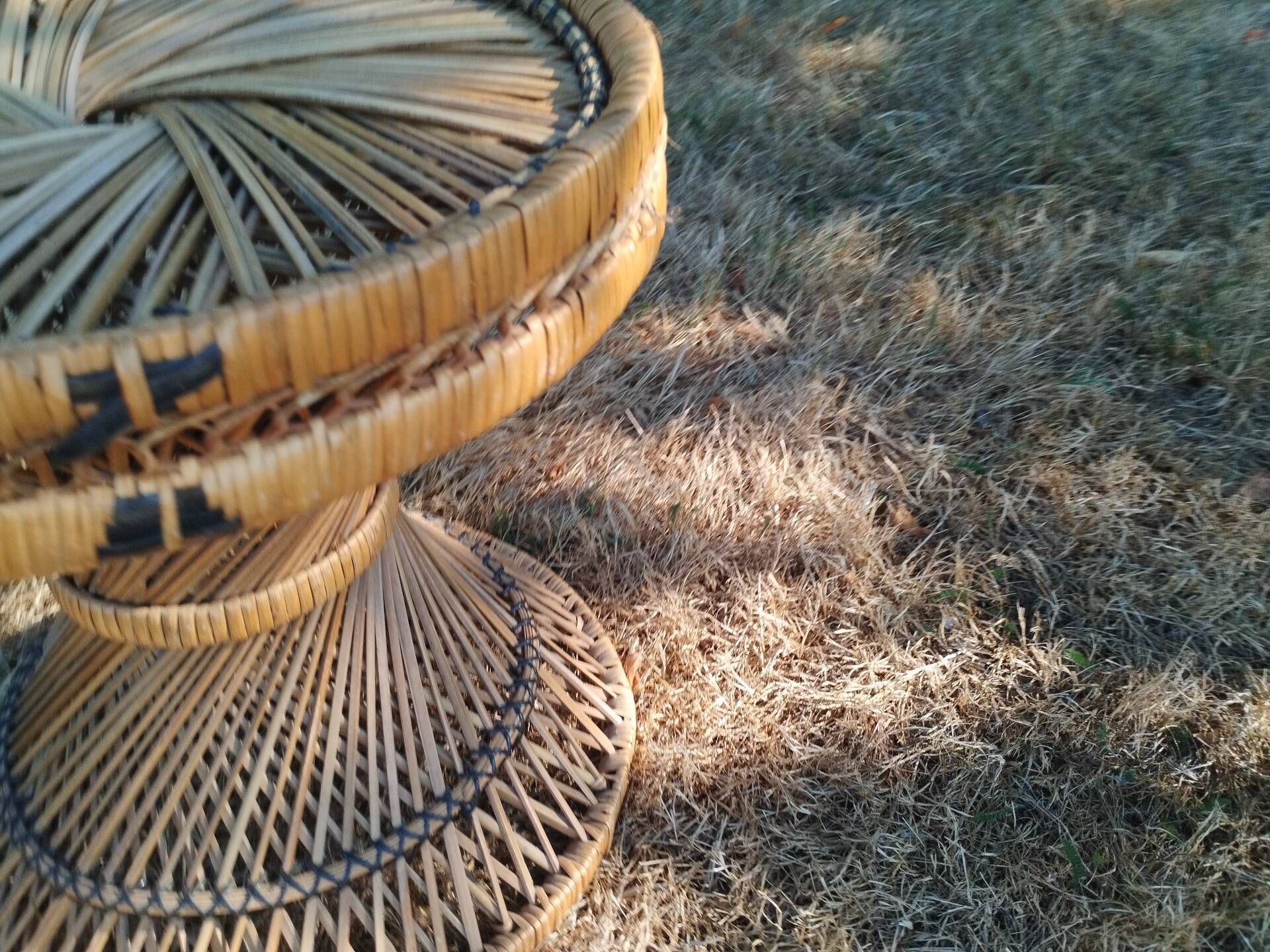 Vintage antique rattan wicker chair armchair