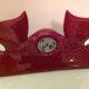Scout clock in red ceramic bordeaux art deco style