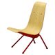 Jean Prouvé "Antoni" chair - Limited edition, red frame / plywood seat
