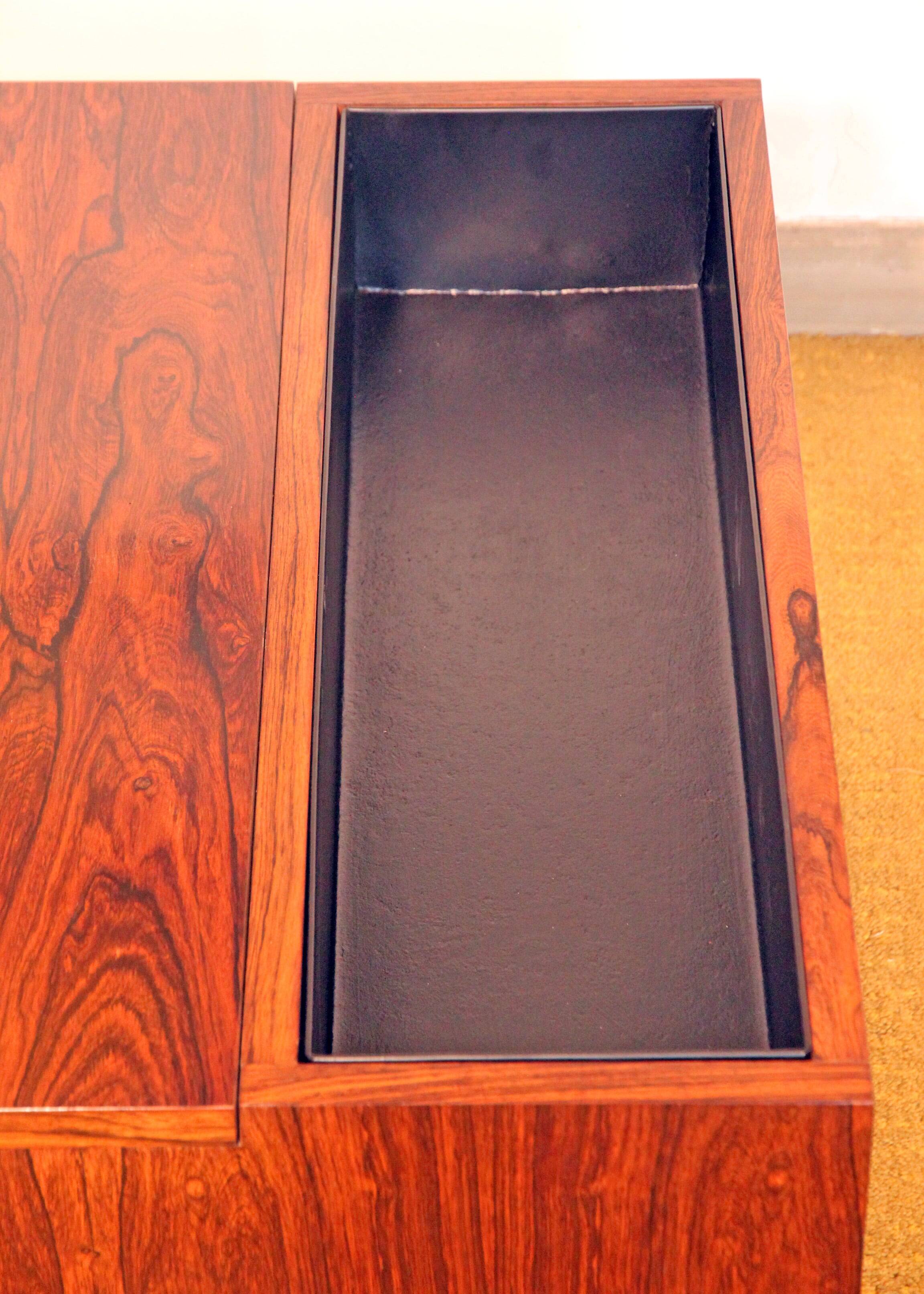Vintage Scandinavian rosewood bar/planter coffee table