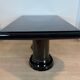 Art Deco dining table in black piano lacquer & metal, 1930