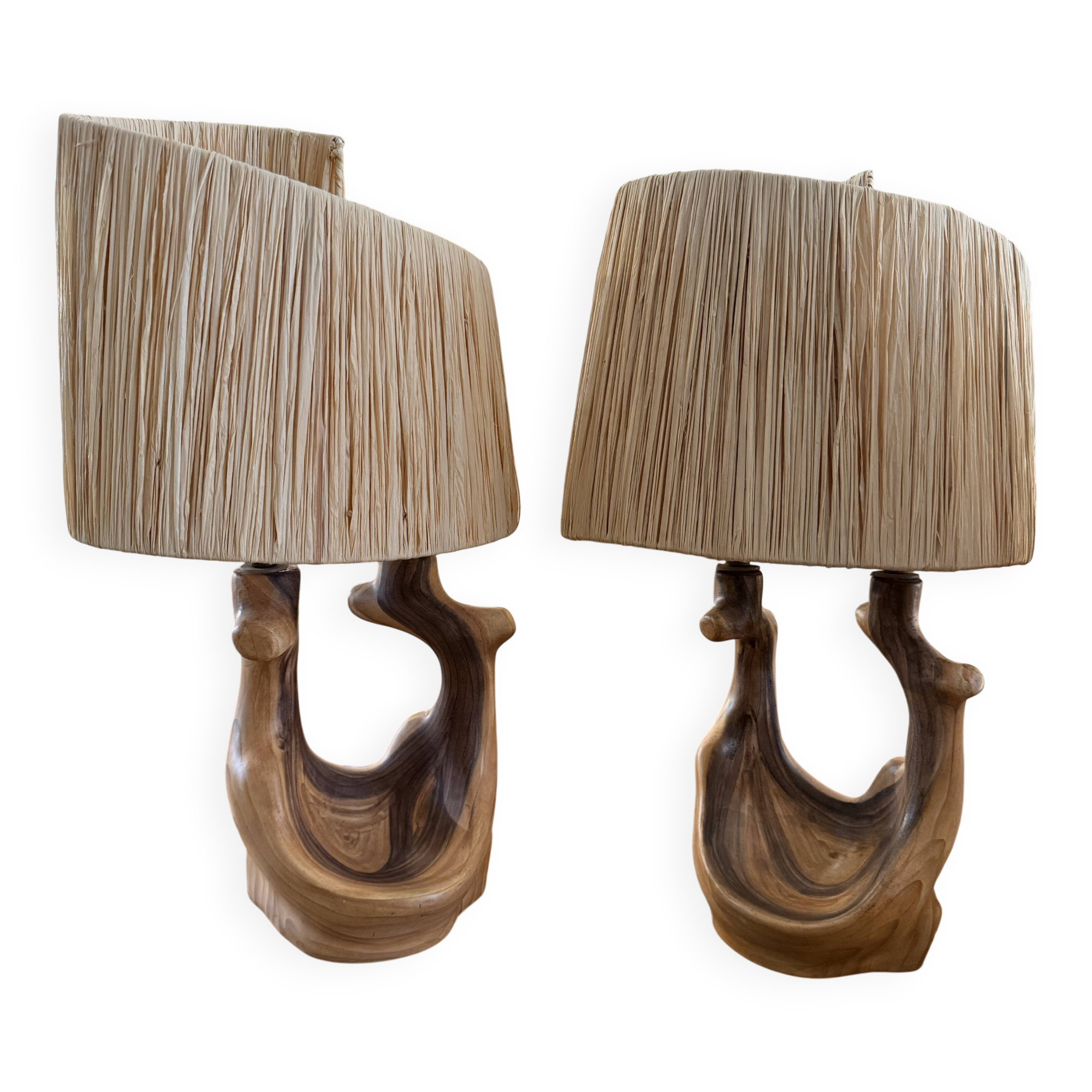 Grandjean Jourdan Vallauris pair of foot lamps 1960