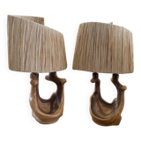 Grandjean Jourdan Vallauris pair of foot lamps 1960