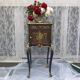 Classic revamped furniture – decorative blue and gold bedside table