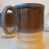 Duo de tasses, mug en grès anglais émaillé artisanal. Belle taille