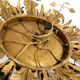 Large gilt Italian ceiling lamp from the 1960s by Banci Firenze with 9 sock