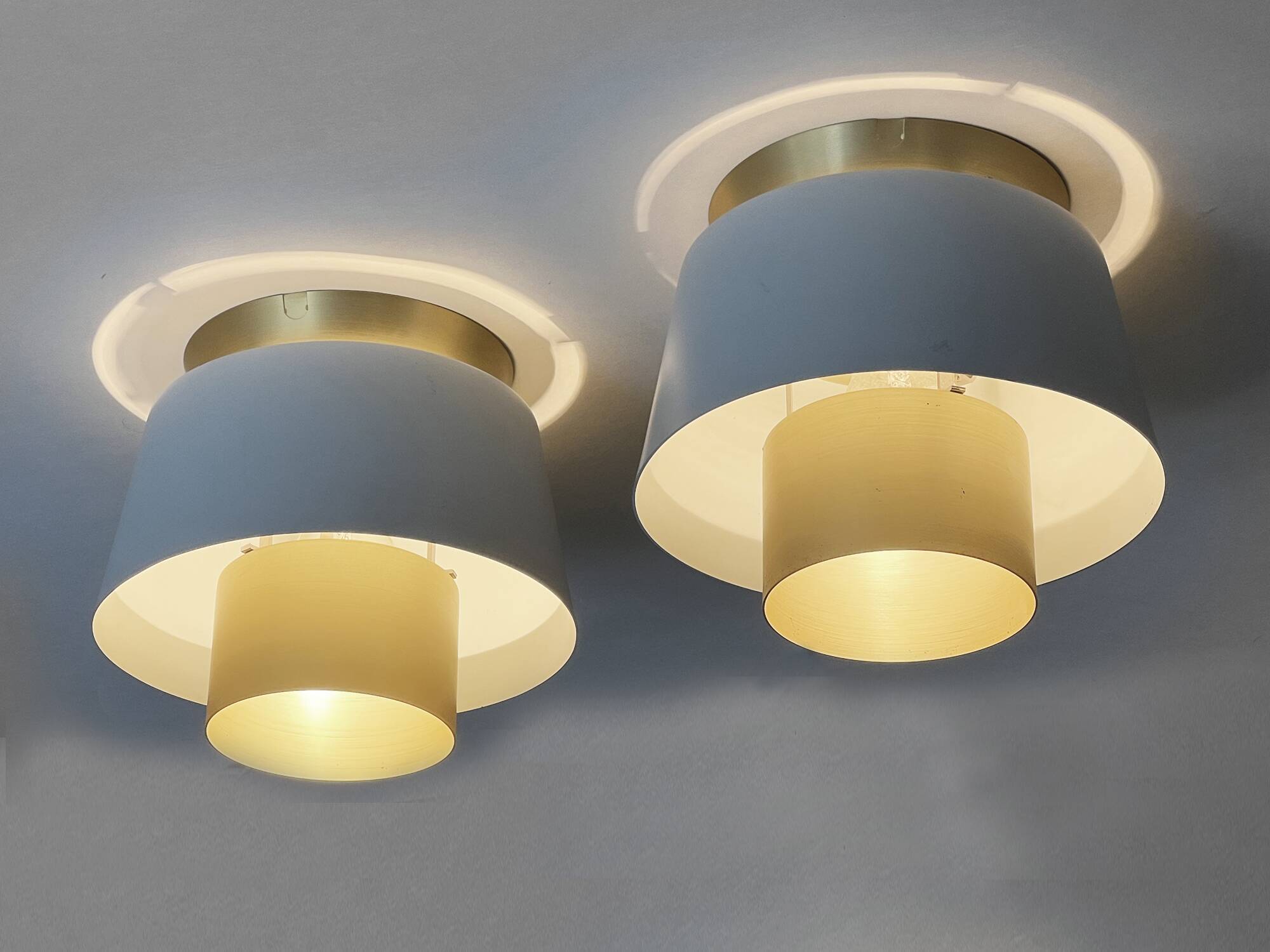 Pair of ceiling lamps "Tivoli" by Jørn Utzon for Nordisk Solar Compagni. Denmark 1970s