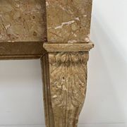 Napoleon III fireplace with claw feet in speckled marble, 19th century.