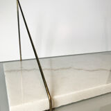 Lot of 2 marble and gold metal shelves