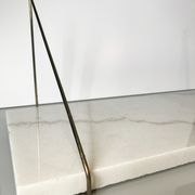 Lot of 2 marble and gold metal shelves