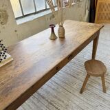 Pine and oak + walnut farmhouse table 1950