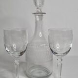 Classic Style Engraved Crystal Carafe and Glasses Set