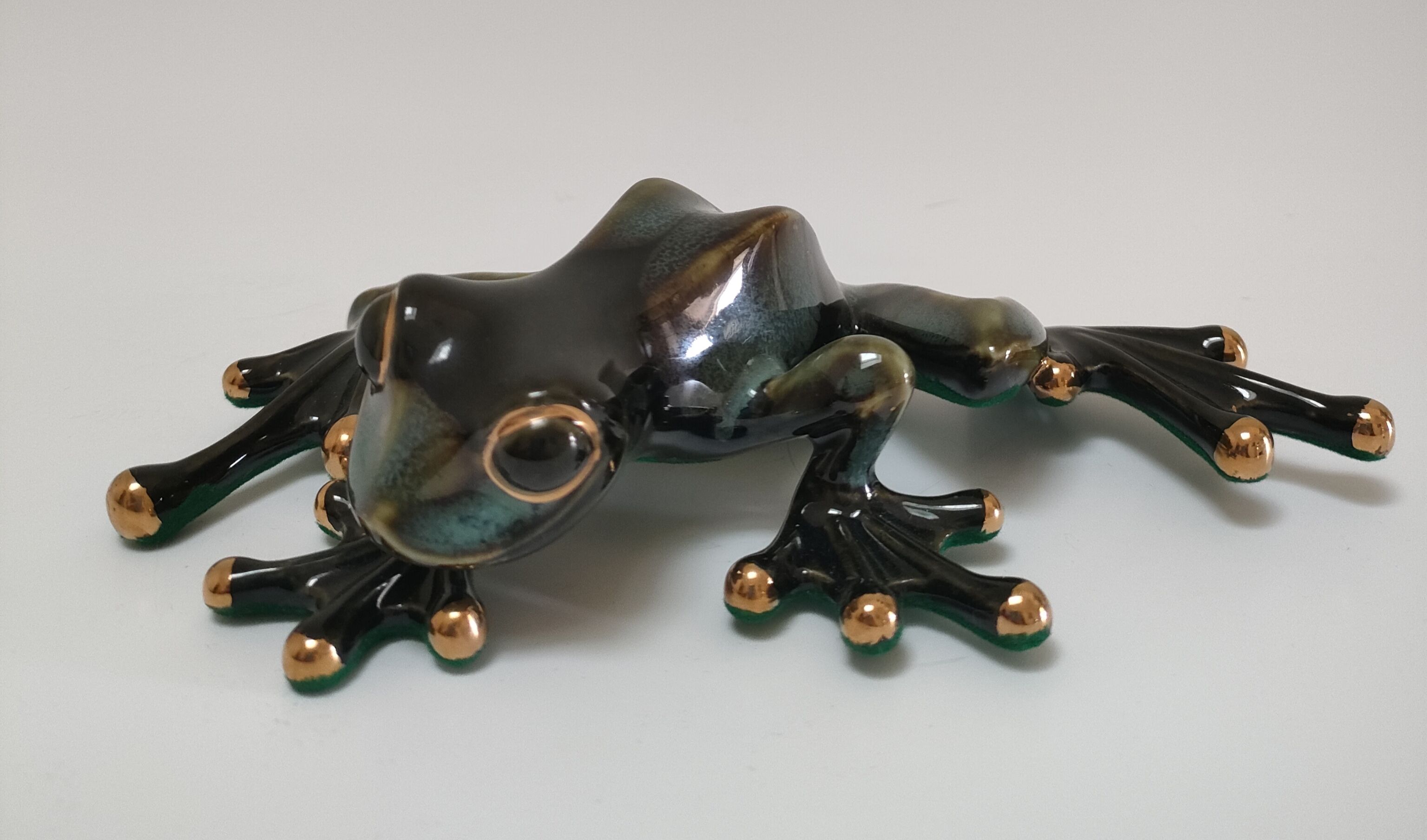 Vintage glazed ceramic tree frog