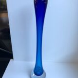 Soliflore vase in royal blue glass 70s