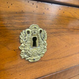 Restoration period walnut chest of drawers with a scroll handle