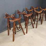 Tabourets de bar brutalistes des années 60 - ensemble de 8.