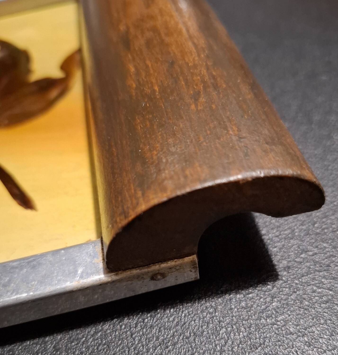 Plateau Art Déco peinture sur verre et bois