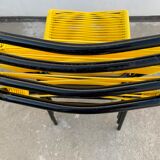 4 yellow scoubidou chairs, 1950