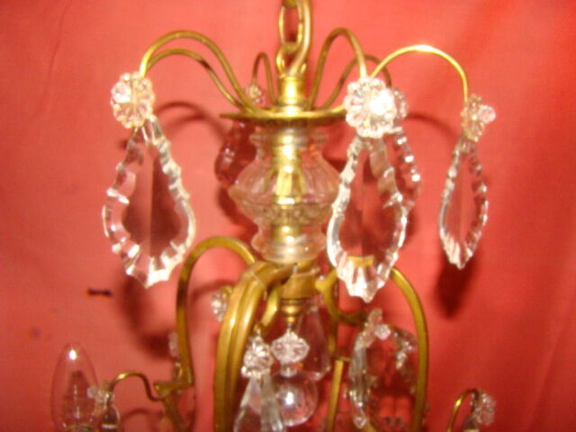 crystal chandelier type with a 4-arm light cage