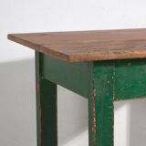 Antique green table in solid pine (circa 1920)