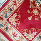 Carpet vintage Chinese art deco done hand 77 x 139cm 1970 s