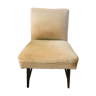 50 year round armchair golden velvet big ribs, wooden feet