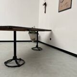 Grande table en bois ancienne esprit industriel