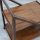 Vintage geometric walnut wood bar cart 1970s