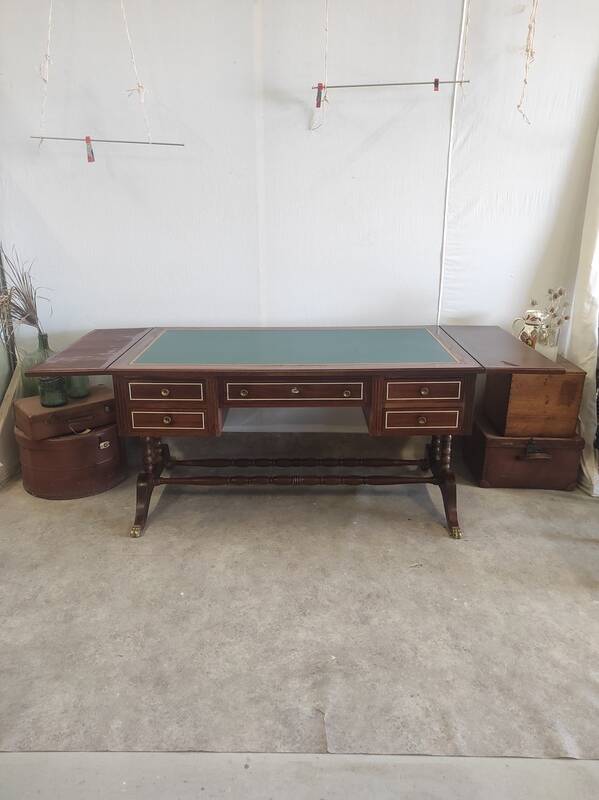 Double-sided mahogany empire desk