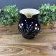 Night Blue Glazed Stoneware Jug with Floral Decoration