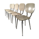Lot de 5 chaises en formica blanches 1970