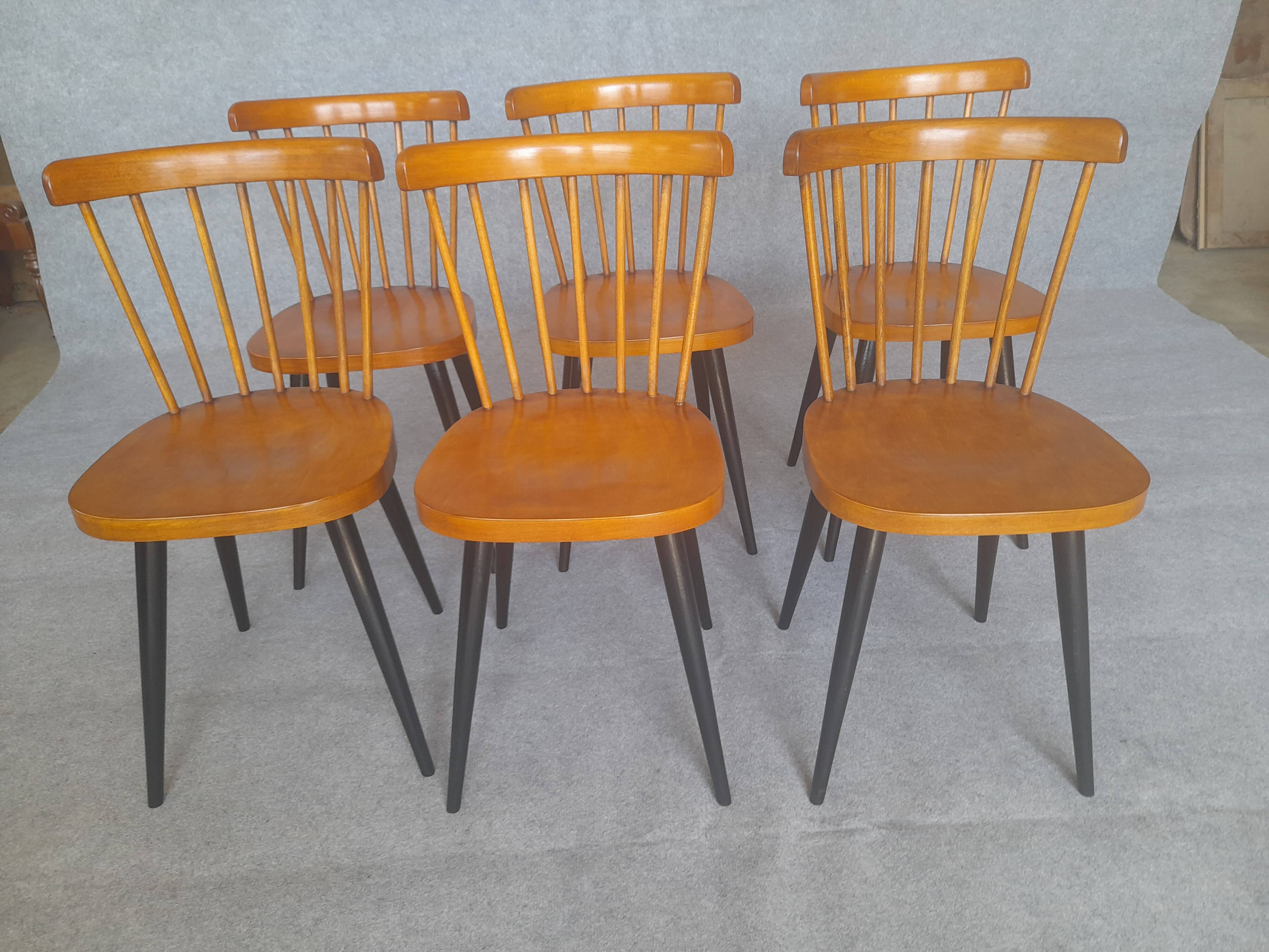 Six vintage chairs