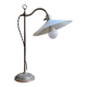 Lampe col de cygne en métal et opaline blanche