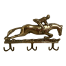 Brass key holder horse rider