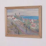 Original Swedish Oil on Panel – “Village Scene II” by E. R. Olsson – Signed