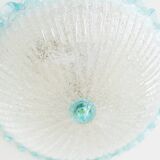 Lampe de plafond en verre de Murano bleu clair par Barovier e Toso - Hollywood Regency, éclairage du milieu du siècle en Italie (années 1960)