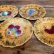 6 dessert plates in barbotine