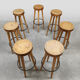Vintage design wooden barstools 'Swirl'