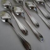 Manufrance 12 small silver-plated metal spoons / white