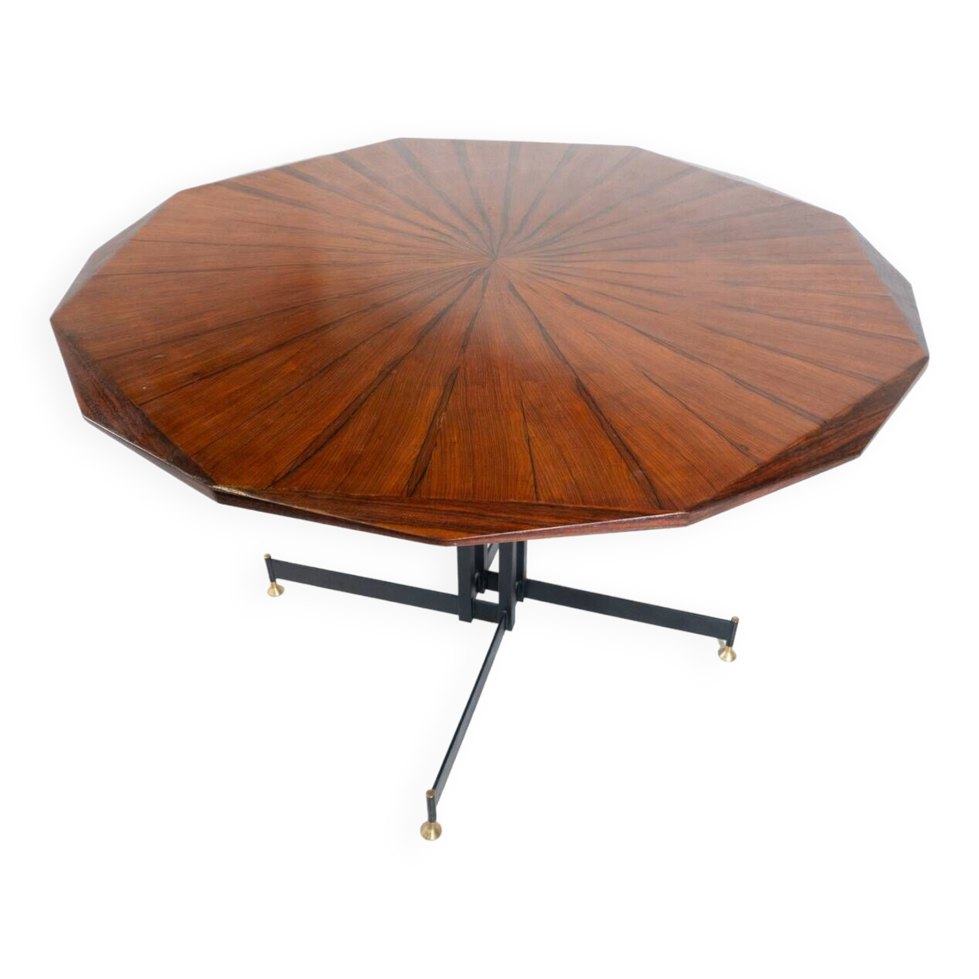 Mid-Century Round Wooden Dining Table, Italy, 1960s