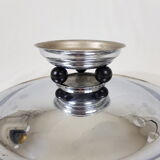 Cut with chrome brass fruit Art Deco Modernist Bauhaus