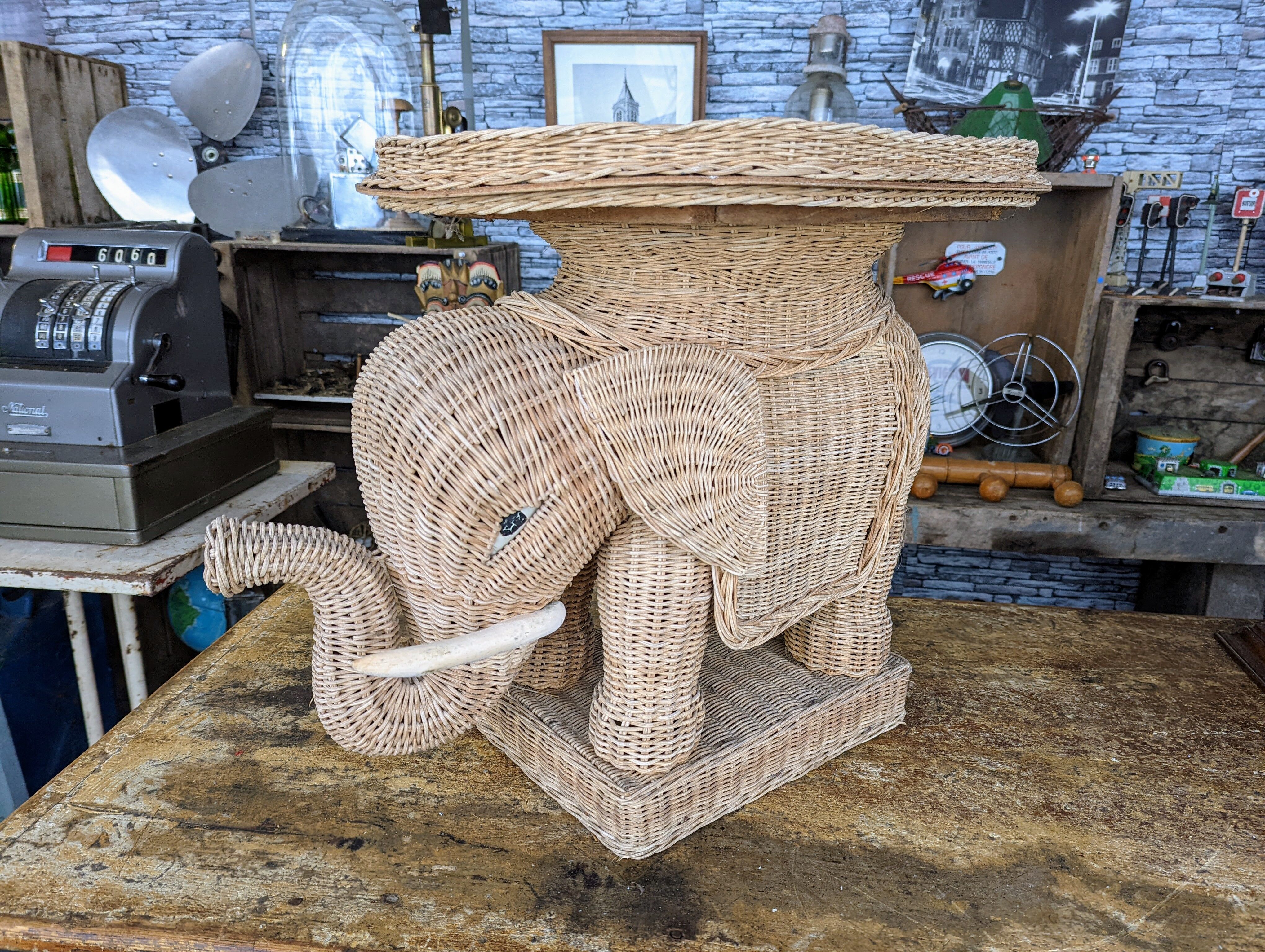 Vintage rattan coffee table